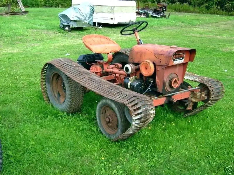 Photo of a homemade caterpillar minitractor