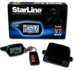 Alarm for a motorcycle with feedback on the example of Starline Twage Moto v7