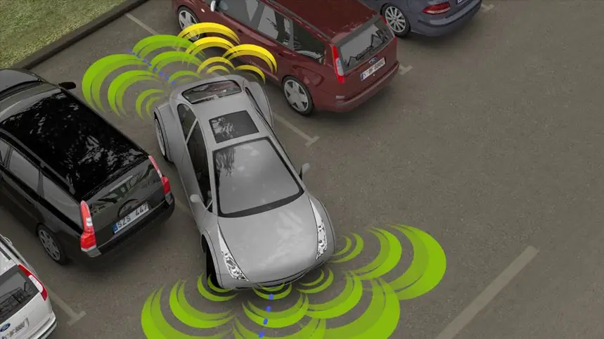 Proses letak kereta dengan sensor